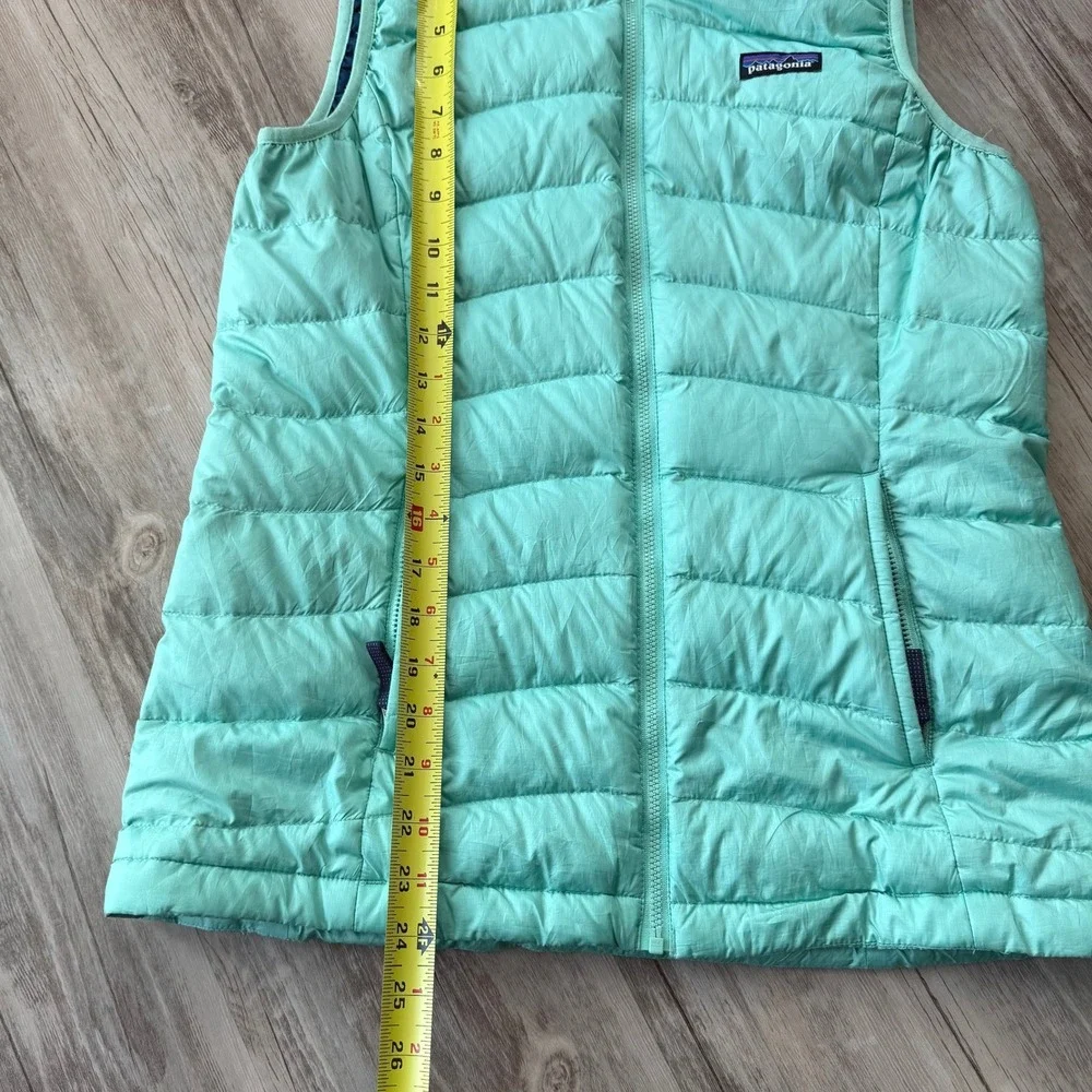 Patagonia‎ Youth Girls Down Vest Aqua Teal Lightweight Puffer Size XL 14